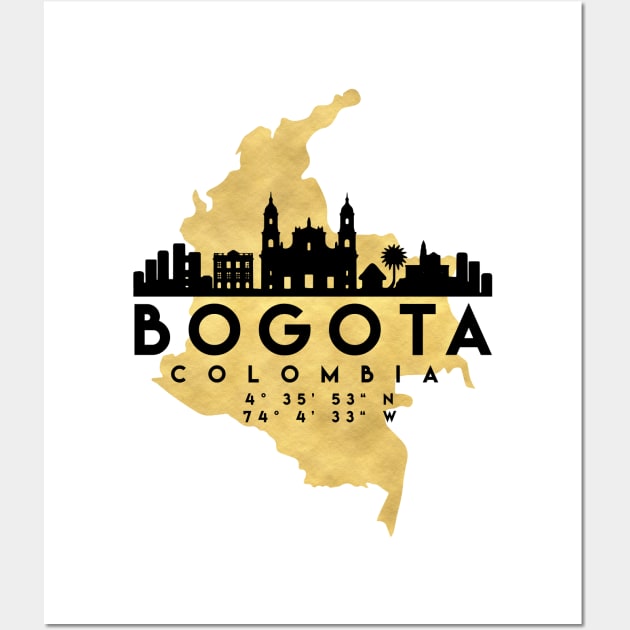 Bogota Colombia Skyline Map Art Wall Art by deificusArt